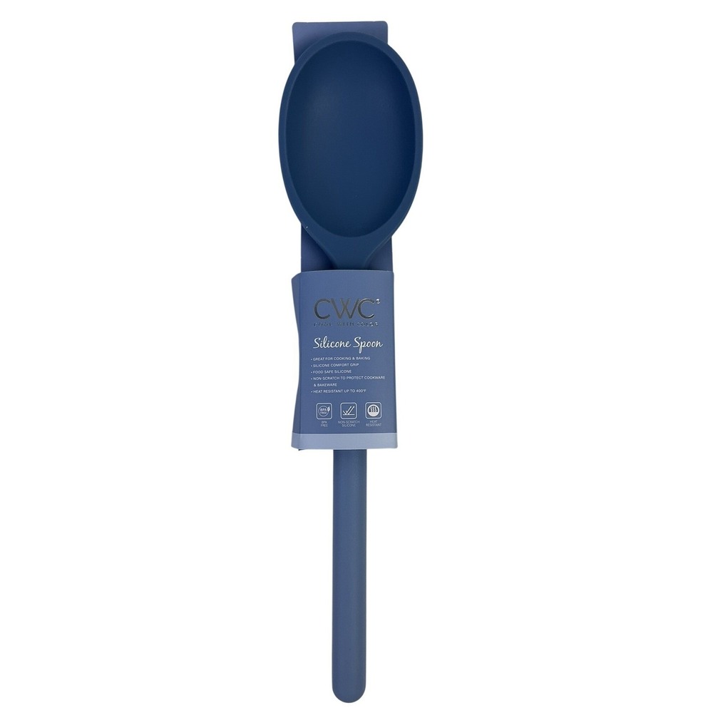 CWC Cook With Color Silicone Spoon Blue BPA Free Heat Resistant Kitchen Utensil - Picture 2 of 6
